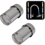 2 pi�ces 12v robinet d'eau led color�, 7 couleurs changeantes capteur de temp�rature de l'eau robinet, ...