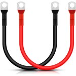 2 pi�ces 30cm c�ble de batterie 16mm�, rouge et noir c�bles d'onduleur de batterie 5awg avec cosses � ...