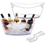 2 pi�ces 6l seau � glace de champagne, seaux � glace grande capacit� avec 2 cuill�res, transparent seau ...
