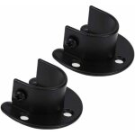 2 pi�ces en acier inoxydable noir mat salle de douche v�tements rail rideau bride si�ge housse support ...