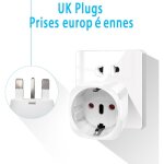 2 pi�ces adaptateur prise anglaise, adaptateur de voyage france vers uk, adaptateur de prise pour irlande, ...
