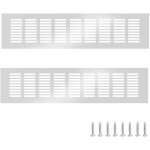 2 pi�ces argent alliage d'aluminium grille d?a�ration 80 x 400 mm grille de ventilation murale anti - ...