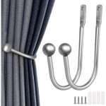 2 pi�ces argent crochets u h�misph�rique, embrasses de rideaux crochets � visser, crochets en m�tal � ...