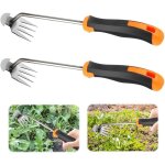 2 pices arrache mauvaise herbes jardinage, outil de dsherbage manuel, poigne en caoutchouc  4 dents ...