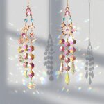 2 pices attrape - soleil en cristal, sun catcher, attrape soleil cristal suspendu, suncatcher pendentif, ...