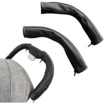 2 pi�ces b�b� prot�ge - mains pour poussettes cuir pu noir, accessoires de poussette pour babyzen yoyo ...