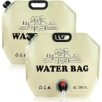2 pi�ces bidon eau 8l, r�servoirs d'eau pliables avec robinet pour la randonn�e, la p�che, l'escalade, ...