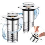 2 pi�ces bouchon baignoire, 34 - 40mm bonde lavabo universel avec filtre, bouchon de lavabo pop - up, ...