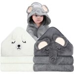 2 pices cape de bain bb  capuche, 80 x 80cm sortie de bain bb super absorbante, drap serviette ...
