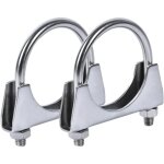 2 pi�ces collier d'�chappement colliers serrage, collier serrage inox colliers serrage boulon en u, echappemen ...
