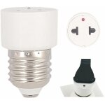 2 pi�ces convertisseur de prise e27 adaptateur douille e27 avec prise eu, 250v 2a max, blanc, installation ...