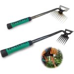 2 pi�ce d�sherbeur manuel, arrache mauvaise herbe jardinage, r�teau de d�sherbage avec poign�e, outil ...
