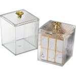 2 pi�ces distributeur coton tige, rangement coton, boite coton tige, bathroom organizer, boite maquillage ...