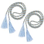 2 pi�ces embrasses longues cordon gland bleu, ajustables sans crochet