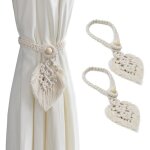 2 pices embrasses de rideaux, cravate de rideau tresse bohme, beige attache de rideau avec fabriqu ...