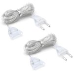 2 pi�ces extension cord rallonge transparente 5m extension lead rallonge fiche euro 220v flat wire extension ...