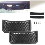 2 pi�ces filet rangement , universel multifonctionnel vide poche voiture , auto - adh�sif en filet voiture ...