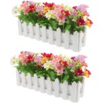 2 pi�ces fleurs artificielles pot r�sistantes aux intemp�ries d�cor int�rieur et ext�rieur lot de plantes ...