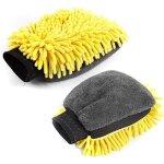 2 pi�ces gant lavage voiture, gant de lavage microfibre entretient voiture anti - rayure gants de nettoyage ...