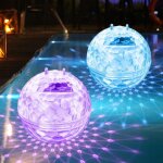 2 pi�ces lampe piscine solaire, 11cm flottante lampe solaire exterieur, ip68 lumi�re piscine �tanche, ...