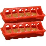 2 pieces mangeoire poule 6 emplacements distributeur deau de poulet pour pigeon perroquets poussins caille ...