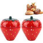 2 pi�ces minuteur m�canique de cuisine, minuterie manuelle de 60 minutes, rappel de temps m�canique pour ...