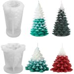 2 pi�ces moules � bougies de no�l, moule � bougie en forme de sapin de no�l, moule en silicone pour arbre ...