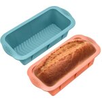2 pi�ces moules � pain en silicone, moule � cake, moules rectangulaire antiadh�sif pour gateaux p�tisserie ...