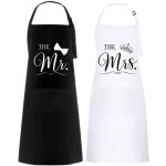 2 pi�ces mr. & mrs. tablier, tablier de cuisine etanche, reglable tablier avec 2 poche, couple tablier ...