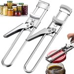 2 pi�ces ouvre bocal en acier inoxydable, ouvre - bo�te r�glable en acier inoxydable, convient pour l'aide ...