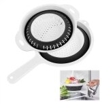 2 pices passoire pliable, passoire cuisine avec poignes, silicone, cologique et non toxique passoire ...