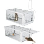 2 pi�ces pi�ge � rat vivant xxl r�utilisable sans tuer ? cage m�tal attrape souris, rats, mulots, loirs ...