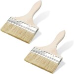 2 pi�ces pinceau en soie pour vitrifier ou vernir, spalter, pinceaux peinture bois, pinceau lasure taille, ...