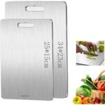 2 pi�ces planche � d�couper en inox, planche a decouper des deux c�t�s, planches � d�couper plateau de ...