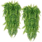 2 pices plante artificielle fougre de boston plantes, fausse mur vgtal artificiel tombante, la maison ...
