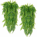 2 pices plante artificielle fougre de boston plantes, fausse mur vgtal artificiel tombante, la maison ...