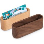 2 pices porte cartes de visite en bois, support de carte de visite de bureau prsentoir bote de rangement ...