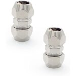2 pices raccord olive gaz, argent tuyau pneumatique raccord, cuivre nickel tube double droite connecteur ...
