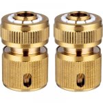 2 pi�ce raccords rapide tuyau d'arrosage en laiton, rapide raccord connecteurs pour tuyau d'arrosage ...