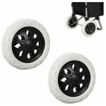 2 pi�ces de remplacement de roues de caddie - caoutchouc - roues de chariot en plastique avec mousse ...