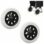 2 pi�ces de remplacement de roues de caddie - caoutchouc - roues de chariot en plastique avec mousse ...