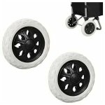 2 pices remplacement de roues de caddie en caoutchouc, roues de chariot en plastique avec mousse, noir ...