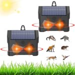 2 pices rpulsif ultrasons pour animaux, lampe led rouge solaire peut tre suspendue, protection contre ...