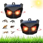 2 pices rpulsif ultrasons pour animaux, lampe led rouge solaire peut tre suspendue, protection contre ...