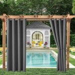 2 pieces rideaux d'extrieur impermables, rideaux occultants et isolants thermiques pour tonnelle, abri ...