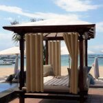 2 pieces rideaux d'ext�rieur imperm�ables, rideaux occultants et isolants thermiques pour tonnelle, abri ...