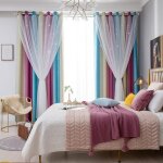 2 pièces rideau occultant avec blanc voilages, décoration de fenêtre couleurs dégradé motif etoiles perforées, ... 2 pièces rideau occultant avec blanc voilages, décoration de fenêtre couleurs dégradé motif etoiles perforées, ...