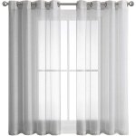 2 pice rideau voilage blanc  oeillet semi - transparent en effet lin dcorations d'intrieur de fentre ...