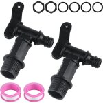 2 pi�ces robinet cuve plastique, 3 / 4 robinet de cuve, robinet cuve eau de pluie, robinet de rechange ...