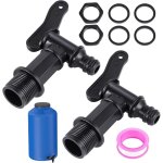 2 pi�ces robinet cuve plastique, robinet recuperateur eau de pluie 3 / 4, robinet exterieur jardin, robinet ...